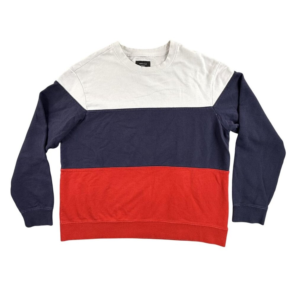 American Eagle Outfitters Sweatshirt Mens Large ApresActive Colorblock Crewneck